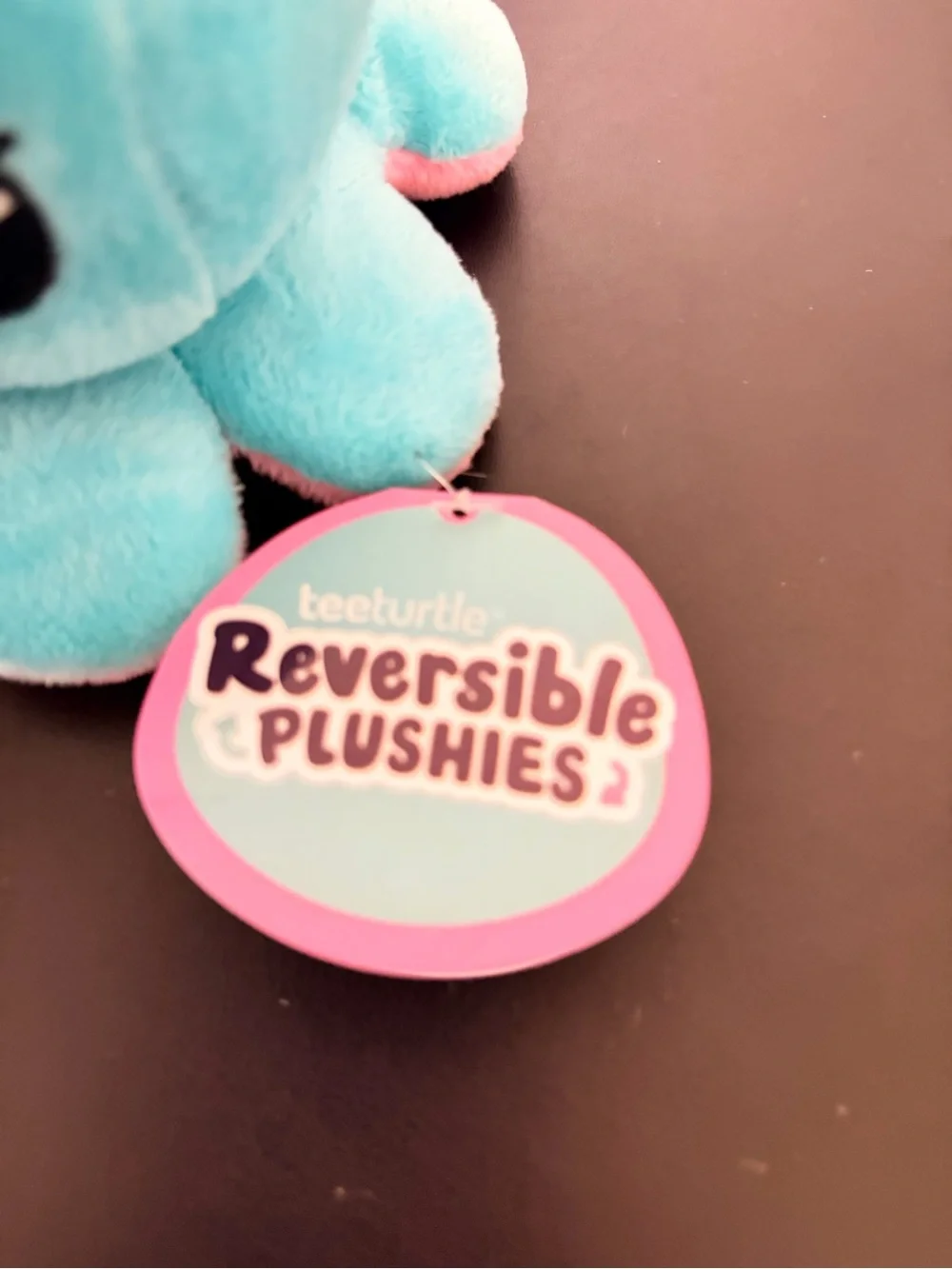 Reversible Plush Octopus Toy - Aqua with Pink Trim